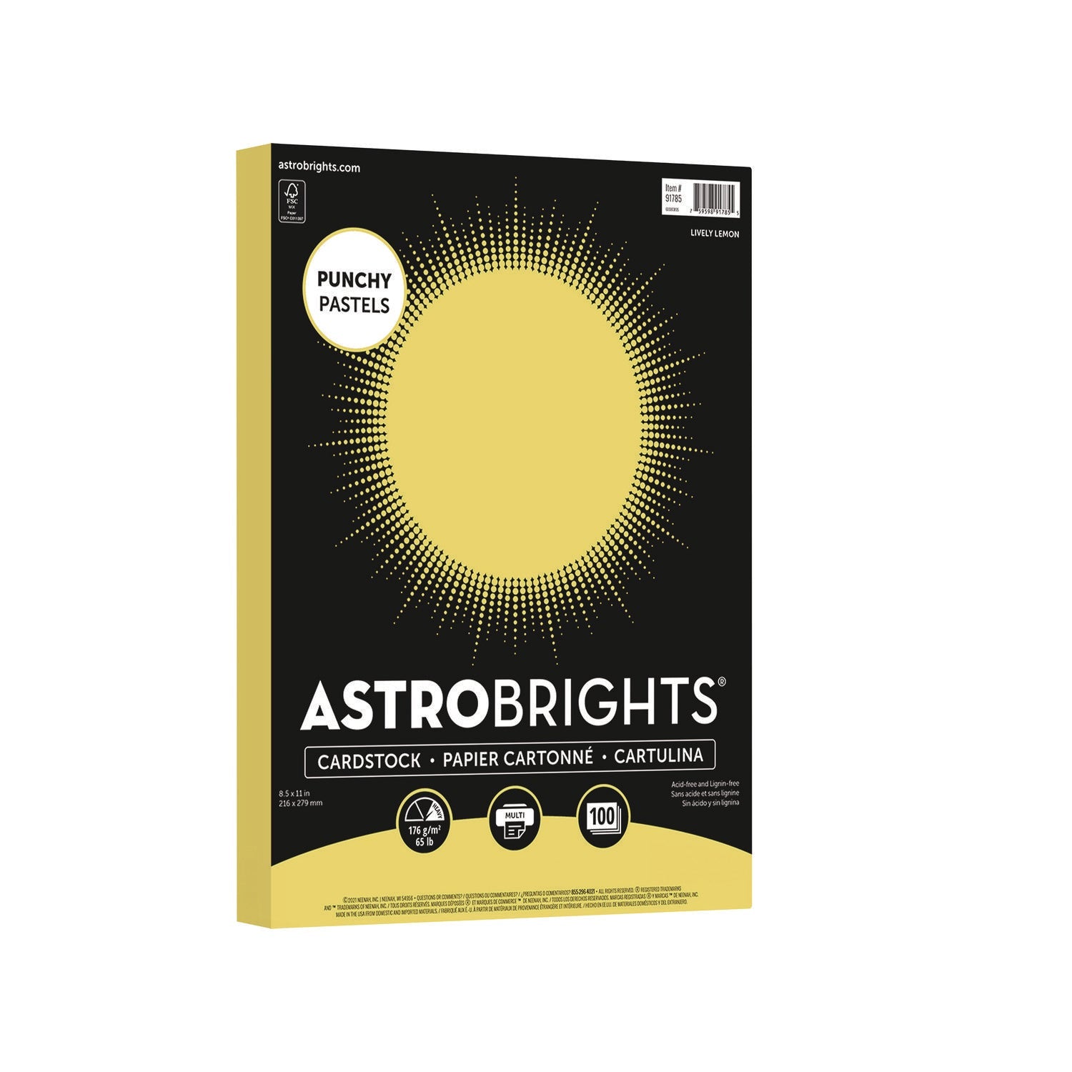 astrobrights-color-cardstock-punchy-pastels-assortment-65-lb-cover-weight-8-5-x-11-lively-lemon-100-pack-wau91785_1